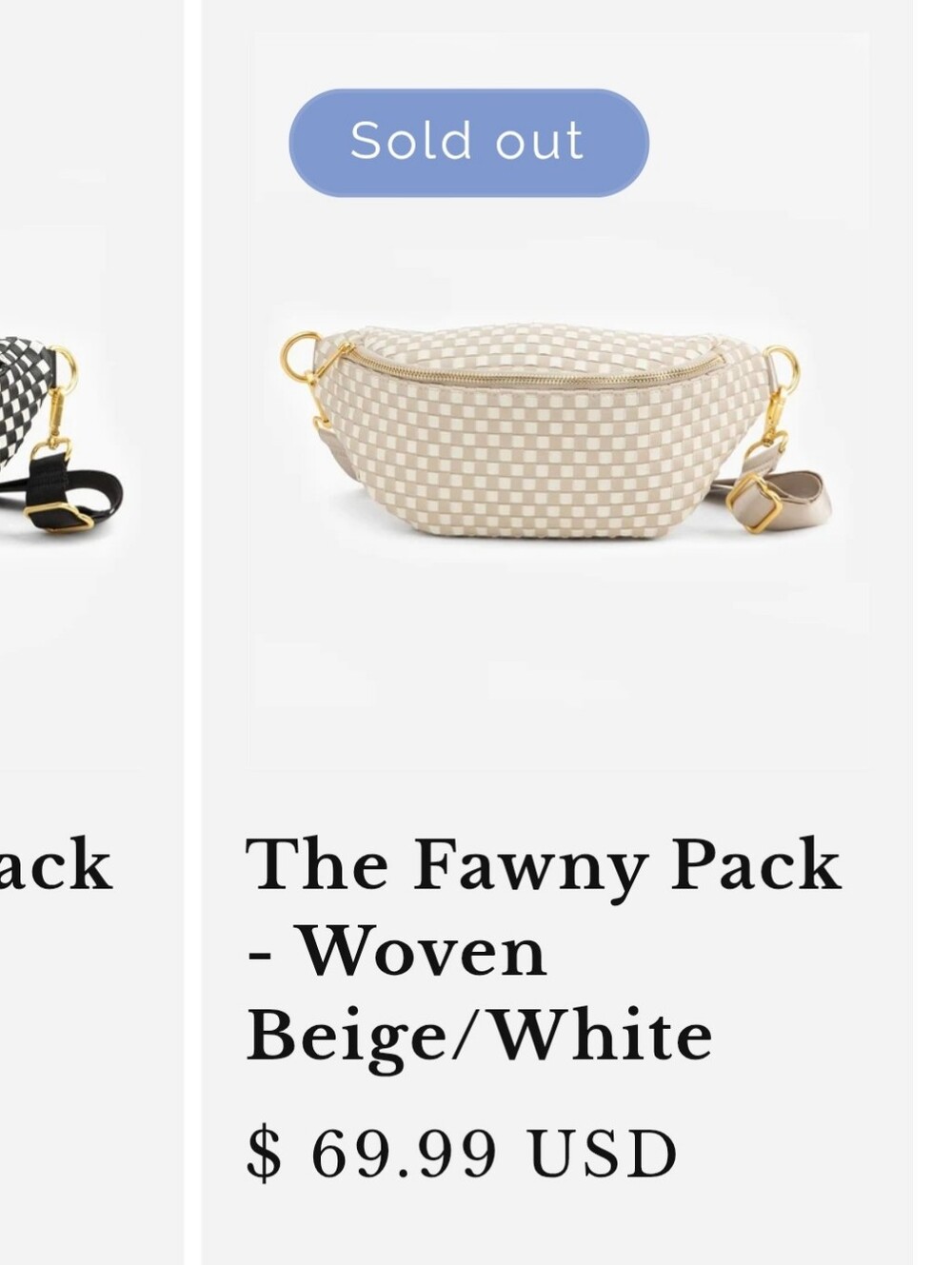 The Fawny Pack Woven Beige/White Crossbody Bag Purse